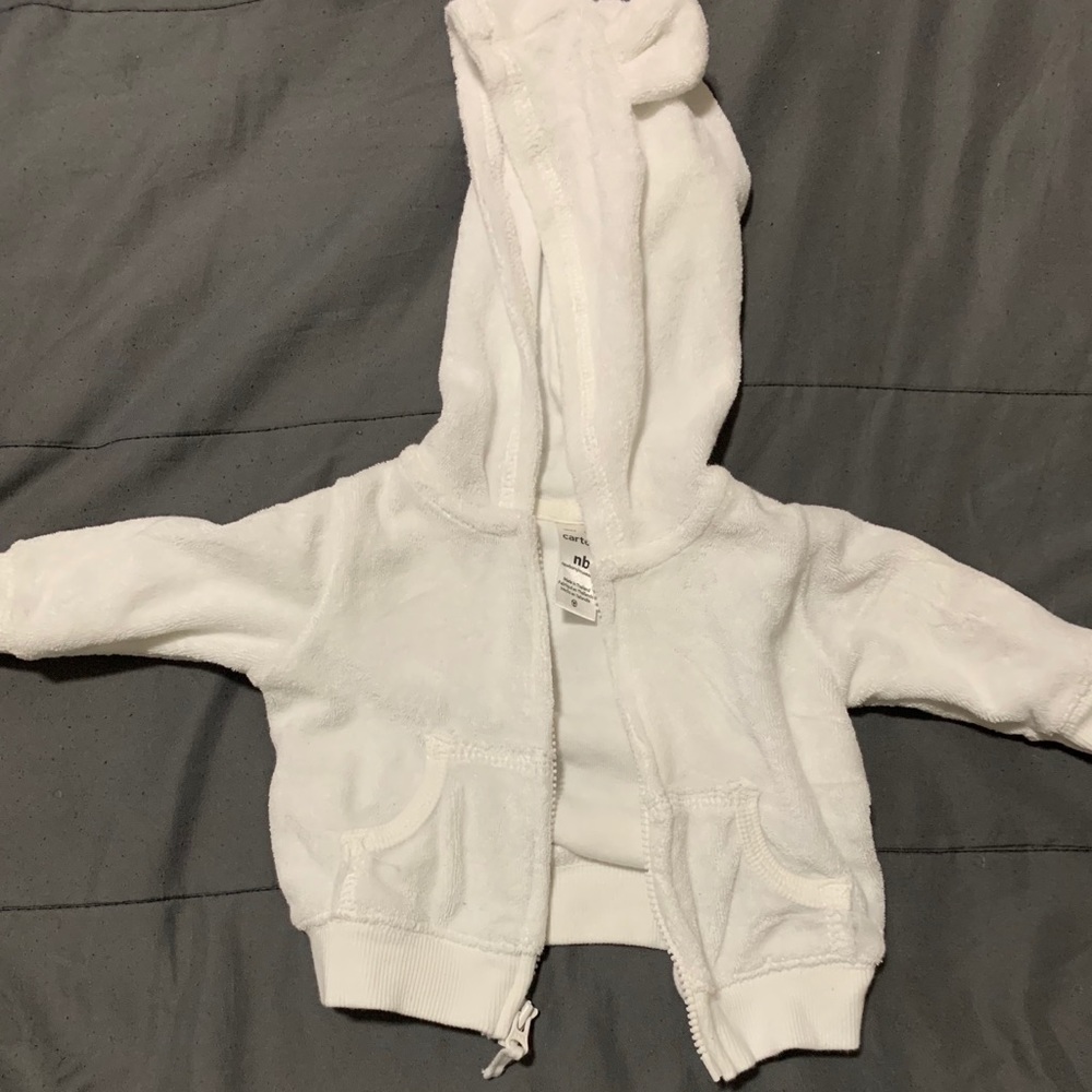 newborn white hoody.